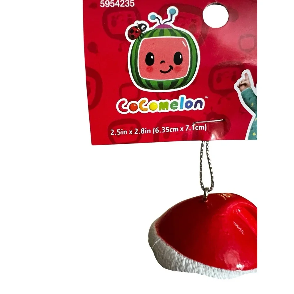Kurt Adler Cocomelon Watermelon with Santa Hat Christmas Ornament‎ Ladybug